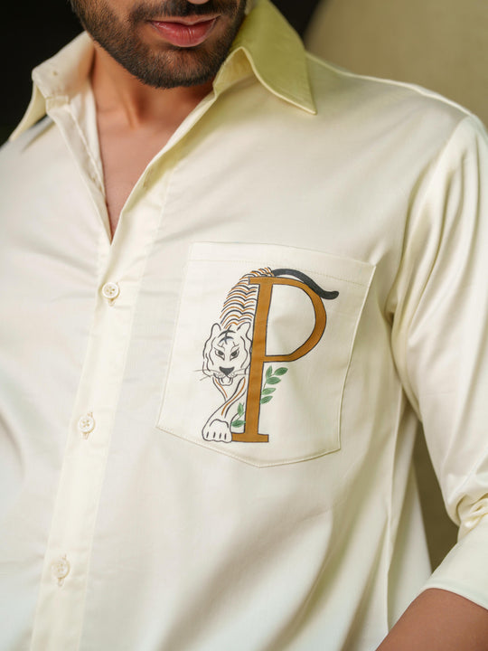 Prince : Customized Hand Painted Alphabet Cotton Shirt