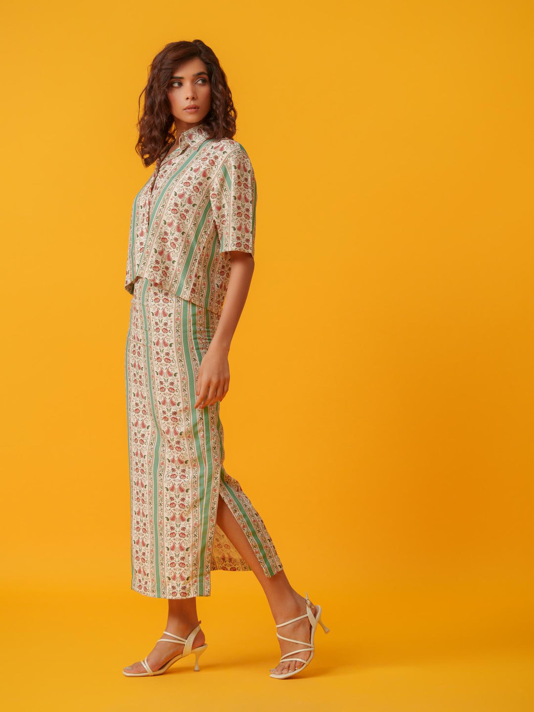 Apricot - 2 Piece Skirt & Shirt Co'ord Set