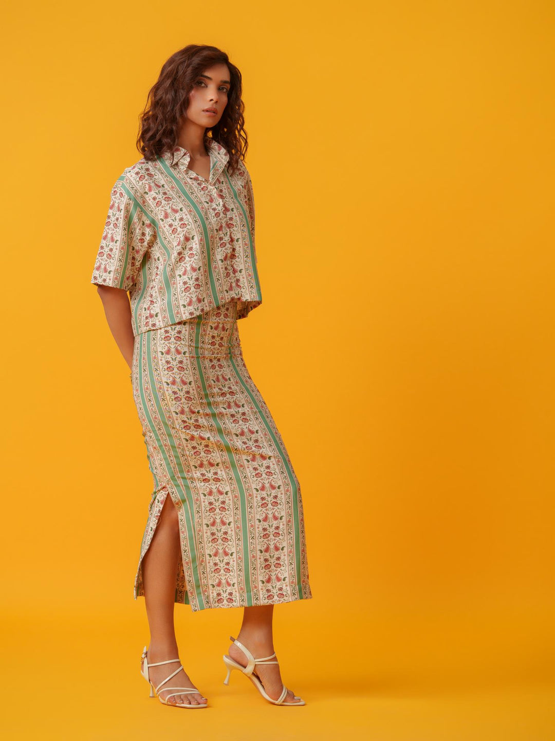 Apricot - 2 Piece Skirt & Shirt Co'ord Set