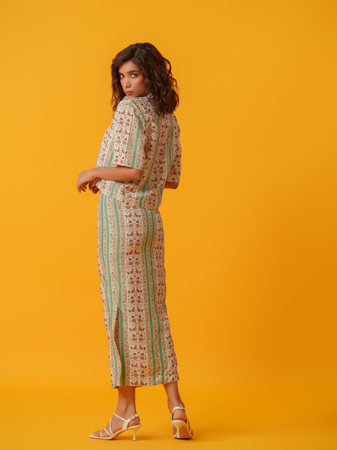 Apricot - 2 Piece Skirt & Shirt Co'ord Set