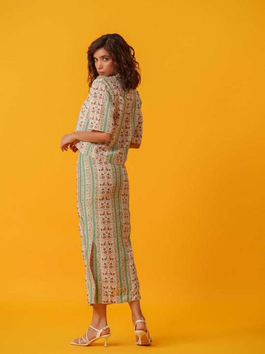 Apricot - 2 Piece Skirt & Shirt Co'ord Set