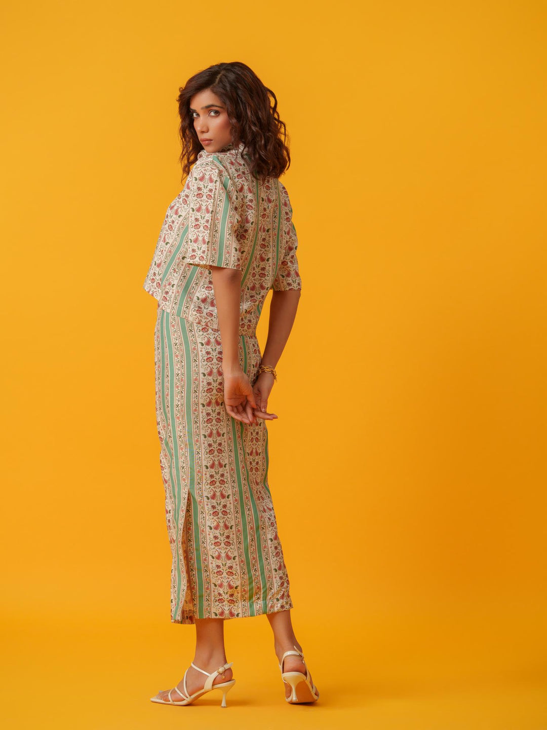 Apricot - 2 Piece Skirt & Shirt Co'ord Set