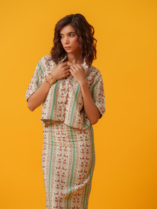 Apricot - 2 Piece Skirt & Shirt Co'ord Set