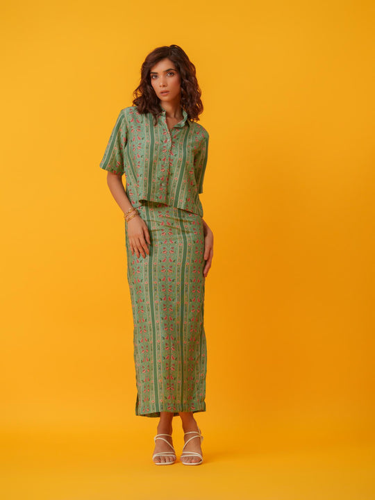 Apricot - 2 Piece Skirt & Shirt Co'ord Set