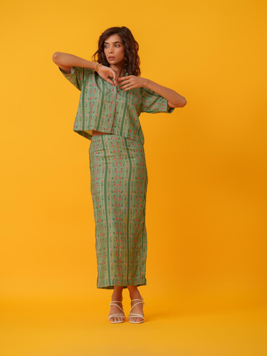 Apricot - 2 Piece Skirt & Shirt Co'ord Set