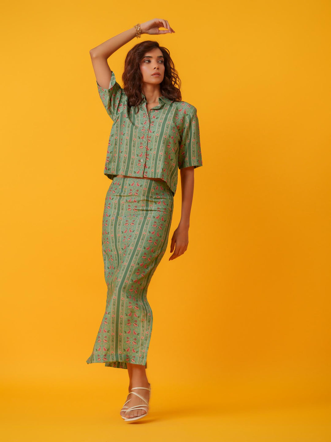 Apricot - 2 Piece Skirt & Shirt Co'ord Set