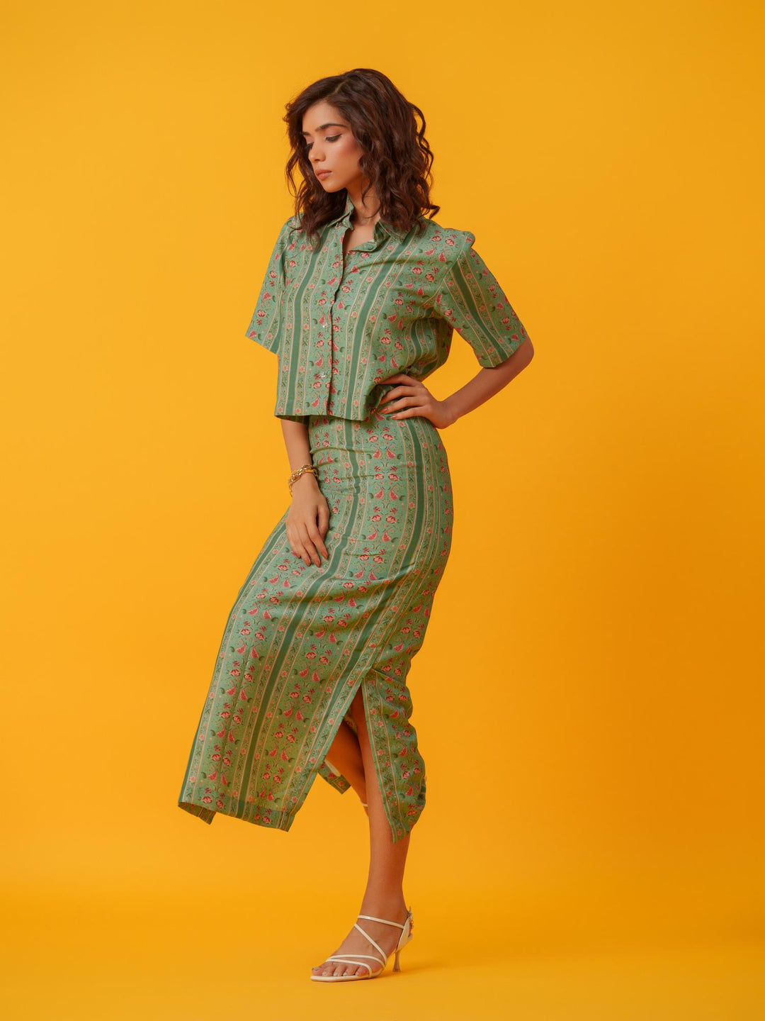 Apricot - 2 Piece Skirt & Shirt Co'ord Set