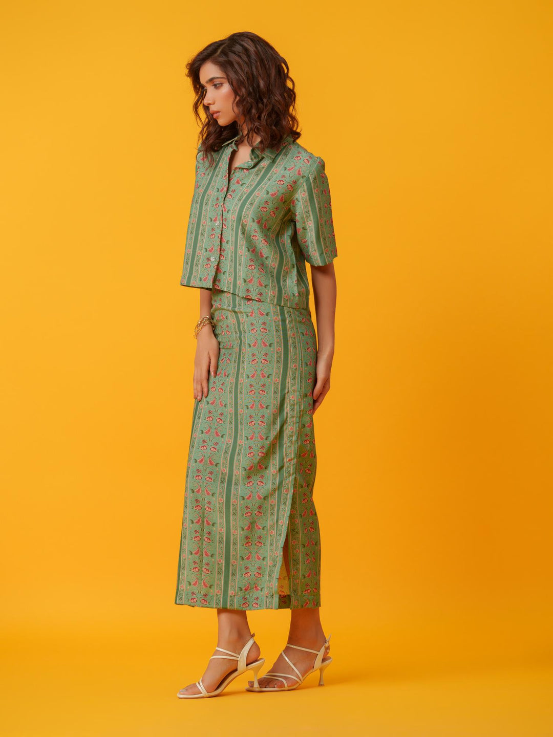 Apricot - 2 Piece Skirt & Shirt Co'ord Set