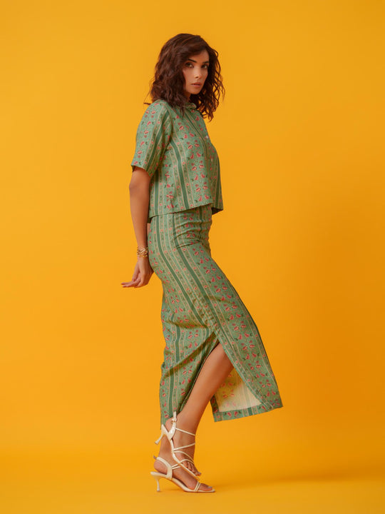 Apricot - 2 Piece Skirt & Shirt Co'ord Set