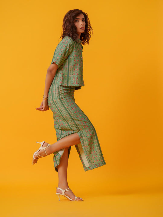 Apricot - 2 Piece Skirt & Shirt Co'ord Set
