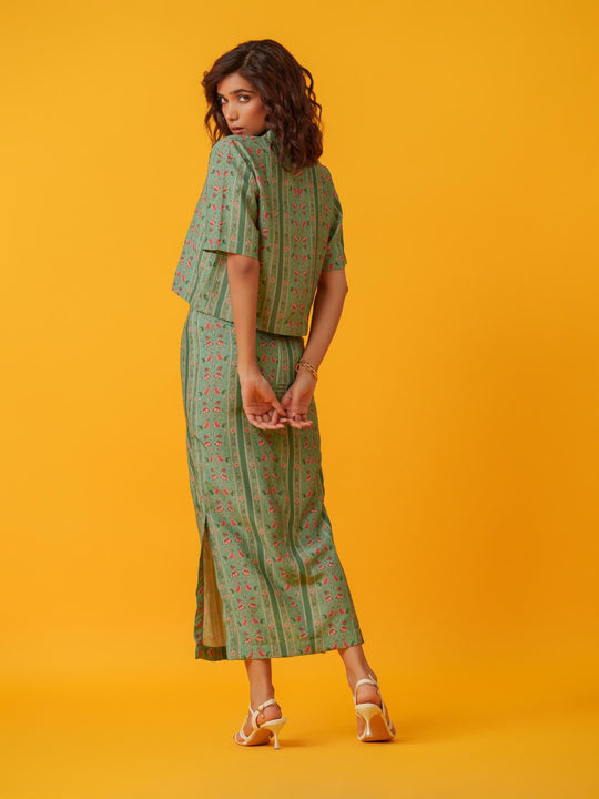 Apricot - 2 Piece Skirt & Shirt Co'ord Set