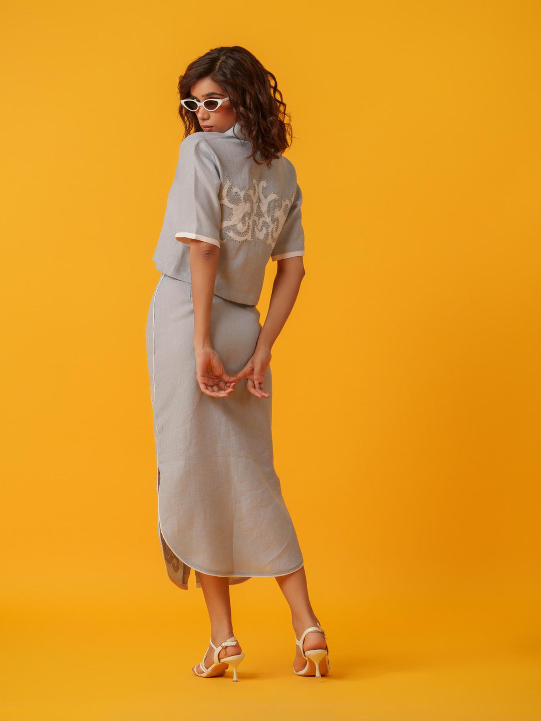 Berry - Linen Skirt & Shirt Co'ord Set