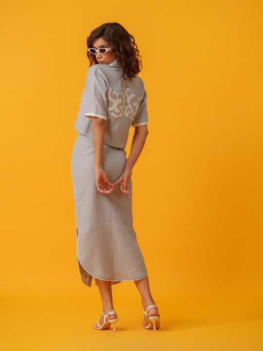 Berry - Linen Skirt & Shirt Co'ord Set