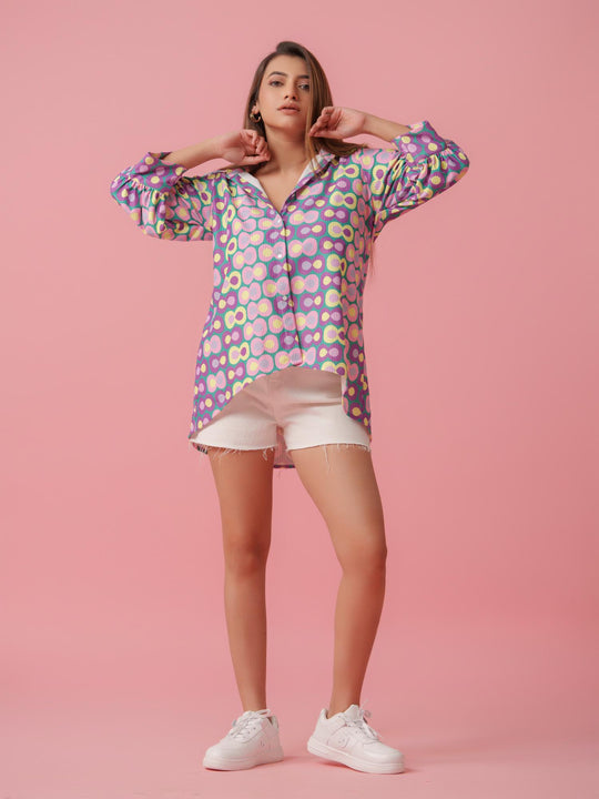 Afro - Linen Multicolored Printed Comfort Fit Shirt