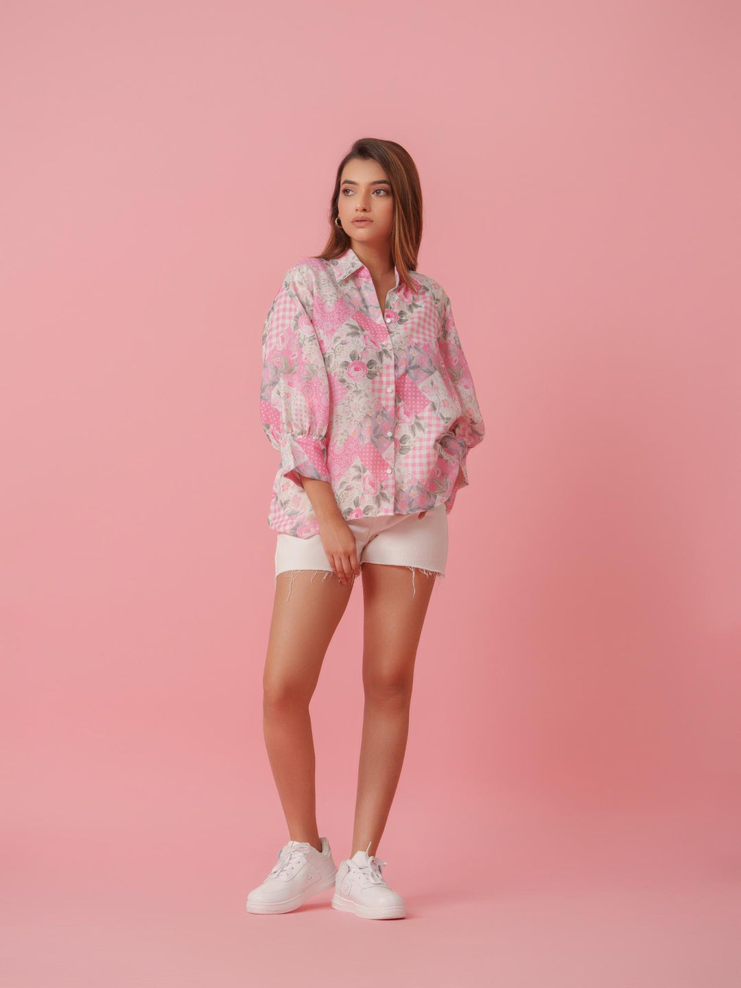 Feny - Linen Floral Printed Comfort Fit Shirt