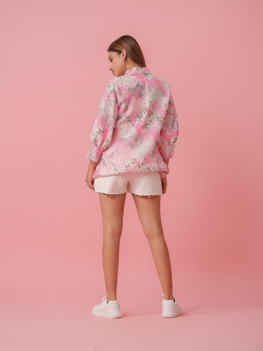 Feny - Linen Floral Printed Comfort Fit Shirt