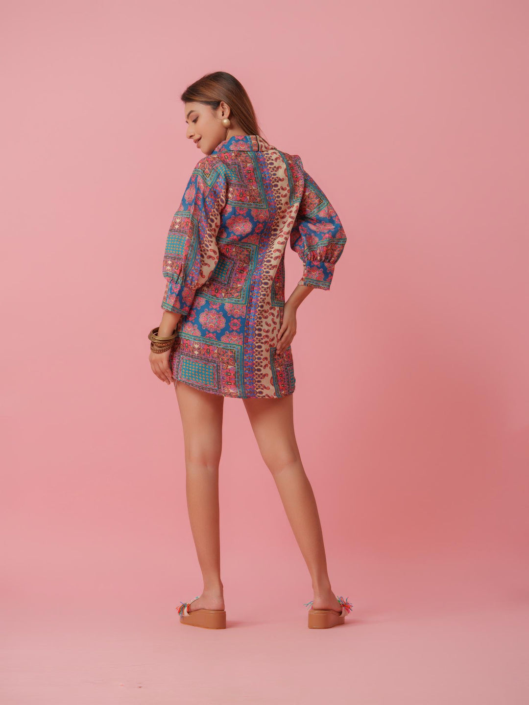 Ash - Linen Multicolored Printed Comfort Fit Shirt
