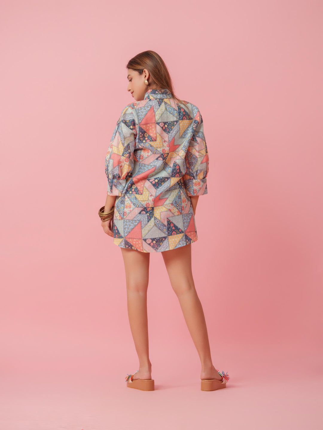 Petra - Linen Multicolored Printed Comfort Fit Shirt
