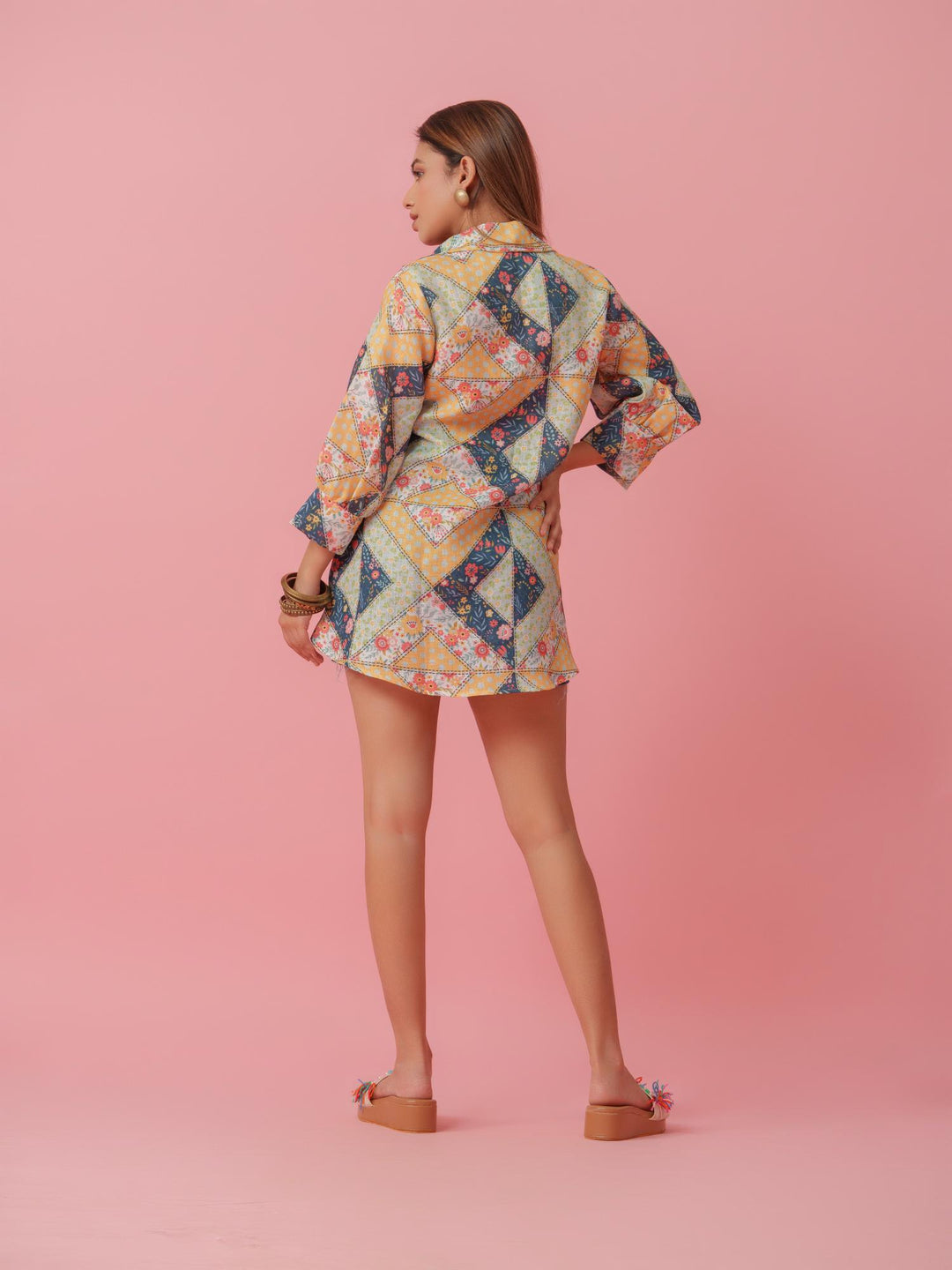 Petra - Linen Multicolored Printed Comfort Fit Shirt