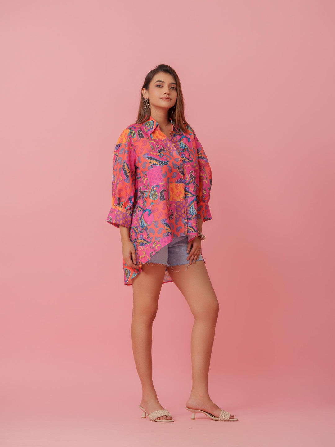 Rumi - Linen Multicolored Printed Comfort Fit Shirt