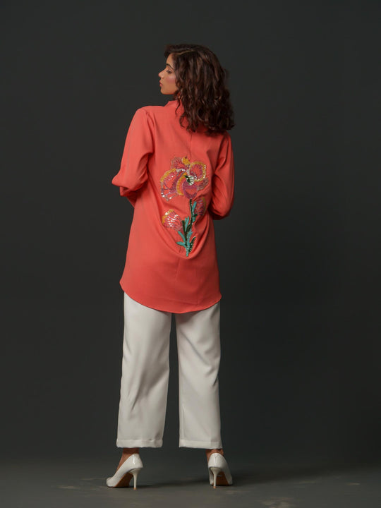 Blossom - Premium Shirts with Flower Back Work