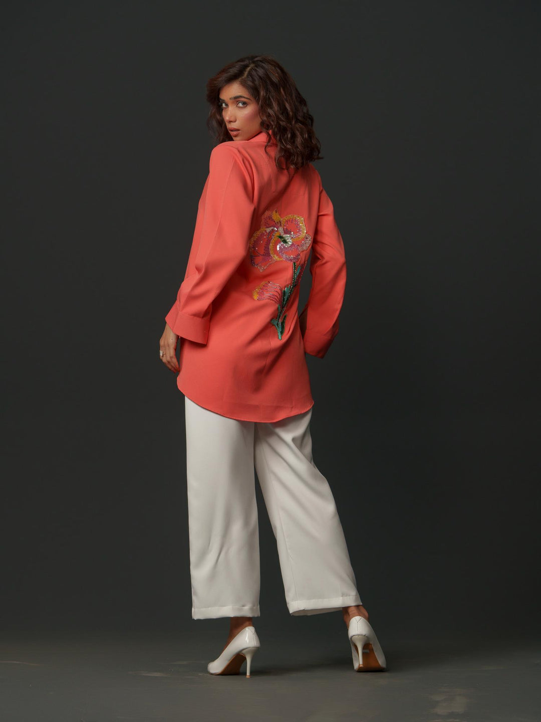 Blossom - Premium Shirts with Flower Back Work