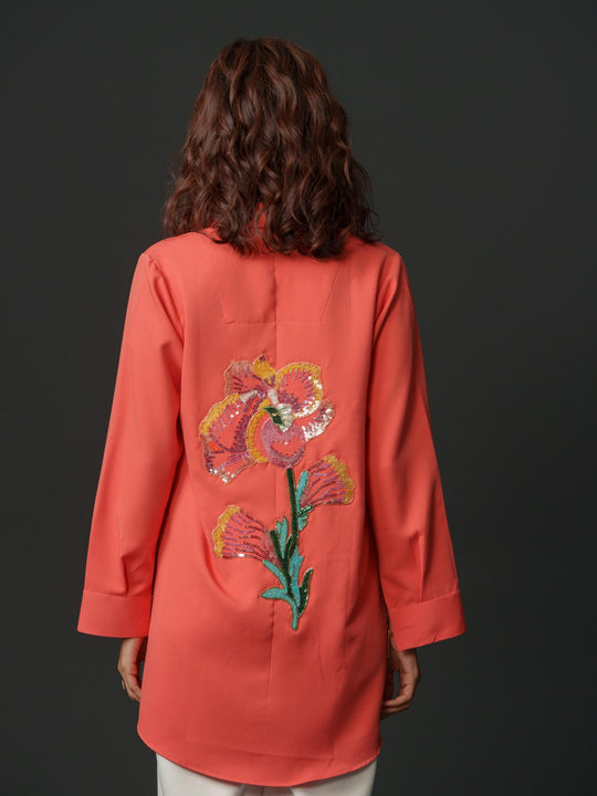 Blossom - Premium Shirts with Flower Back Work