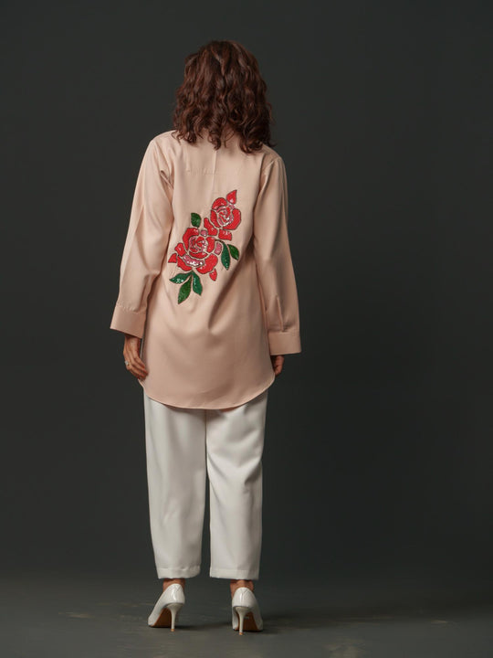Blossom - Premium Shirts with Flower Back Work