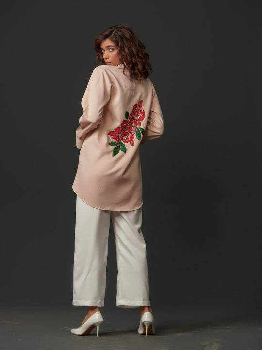 Blossom - Premium Shirts with Flower Back Work