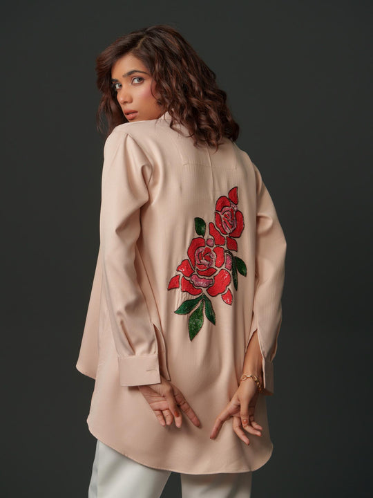 Blossom - Premium Shirts with Flower Back Work