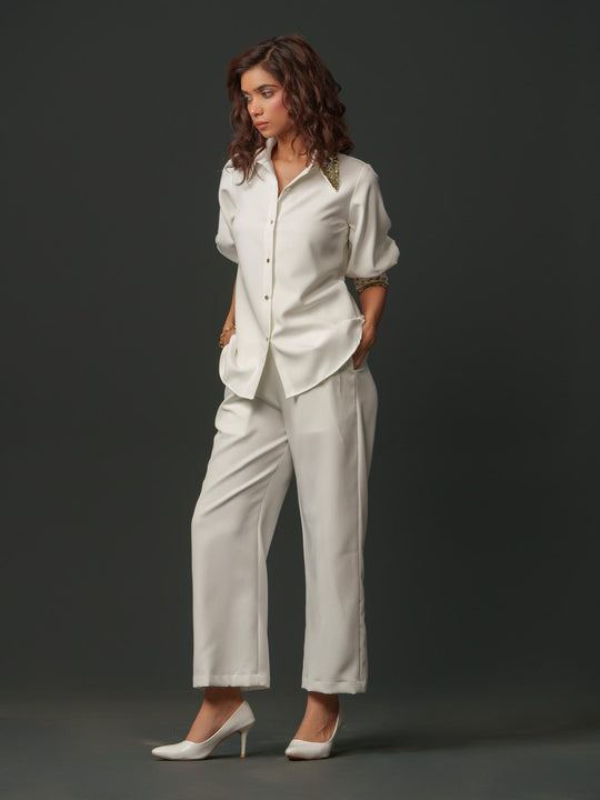 Song - Women Shirt with Creative Collar and Sleeves