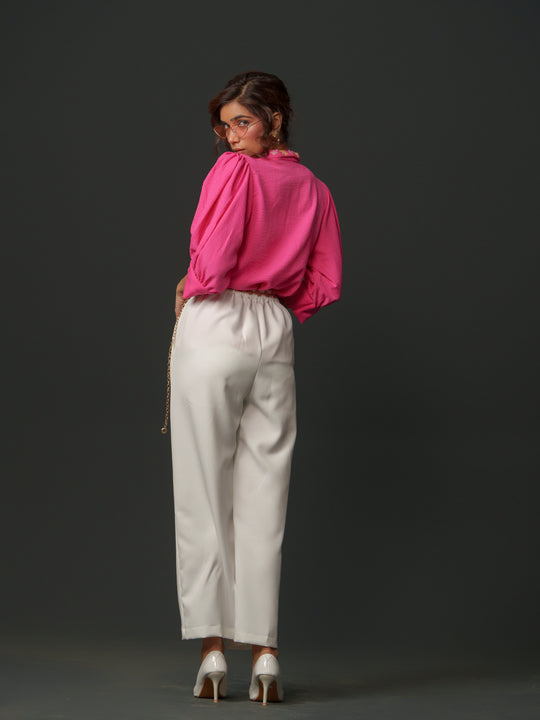 Emy - Linen shirt with collar work