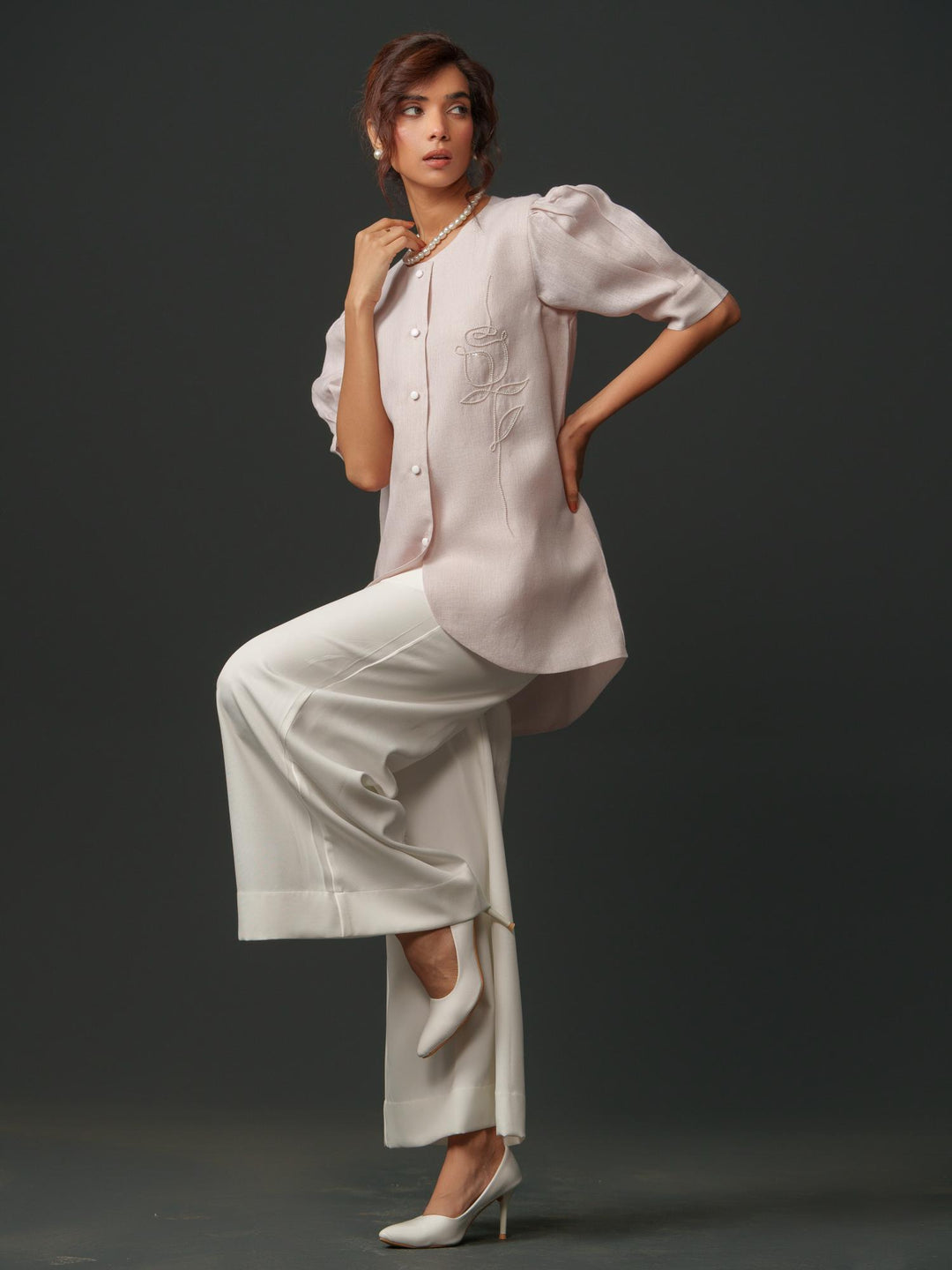 Spring - Pastel color shirts with minimal rose motif