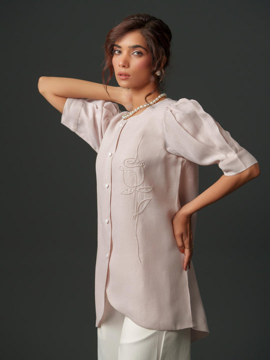 Spring - Pastel color shirts with minimal rose motif