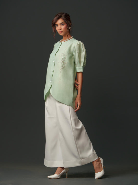 Spring - Pastel color shirts with minimal rose motif