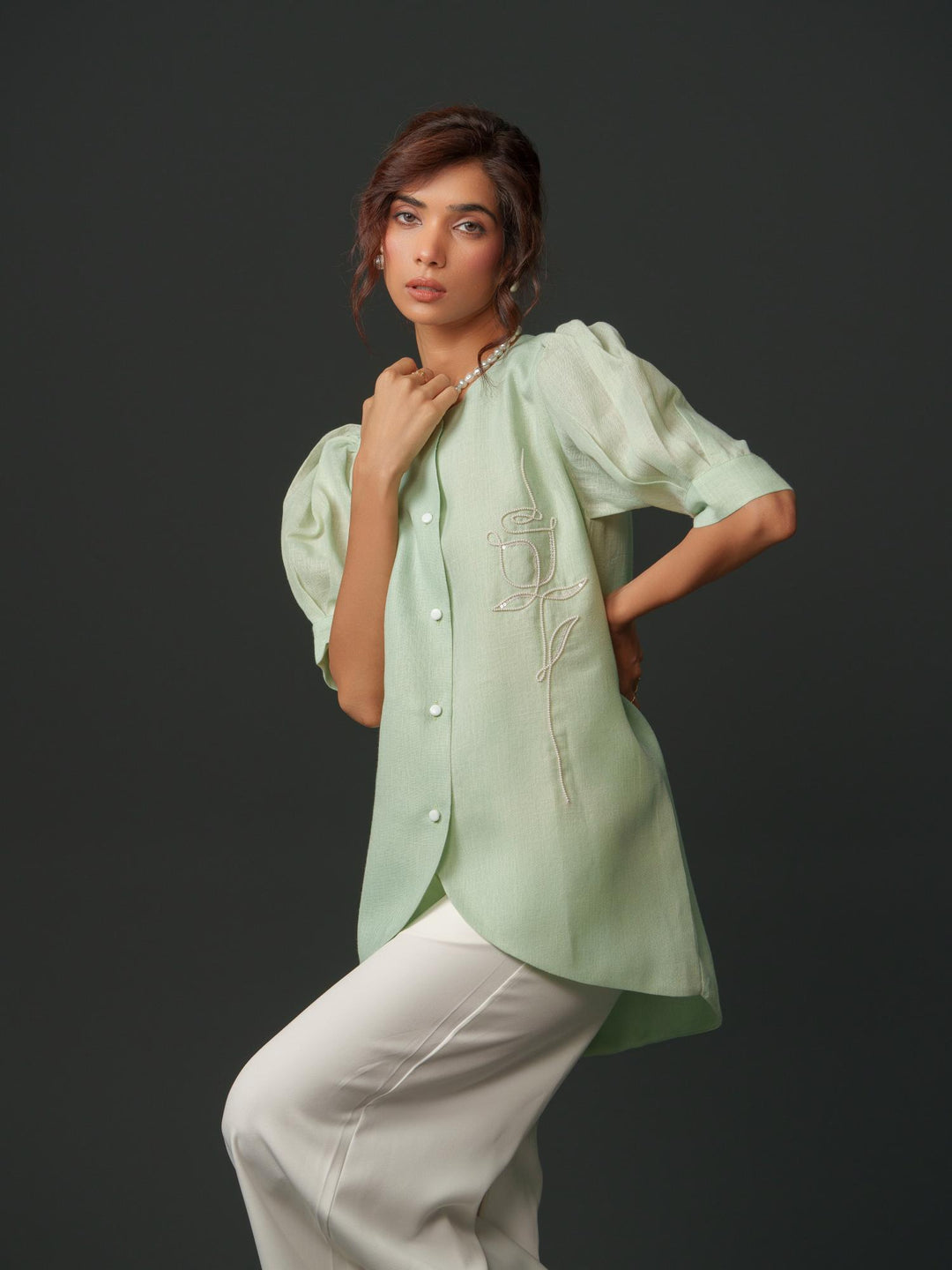 Spring - Pastel color shirts with minimal rose motif