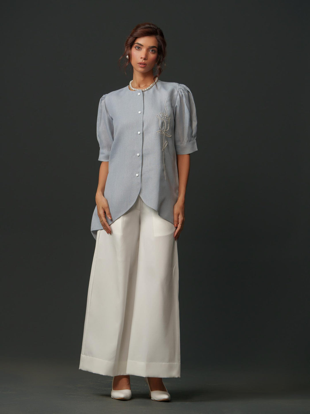 Spring - Pastel color shirts with minimal rose motif