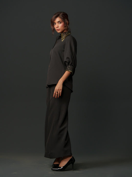Song - Women Shirt with Creative Collar and Sleeves