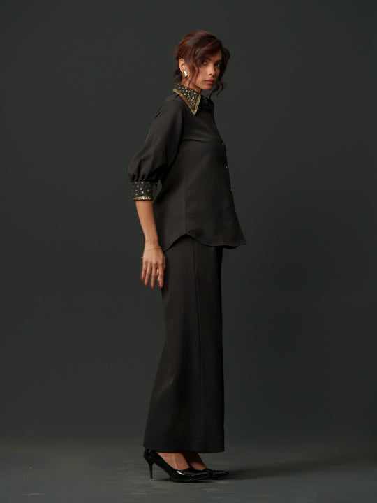 Song - Women Shirt with Creative Collar and Sleeves
