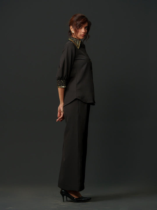 Song - Women Shirt with Creative Collar and Sleeves