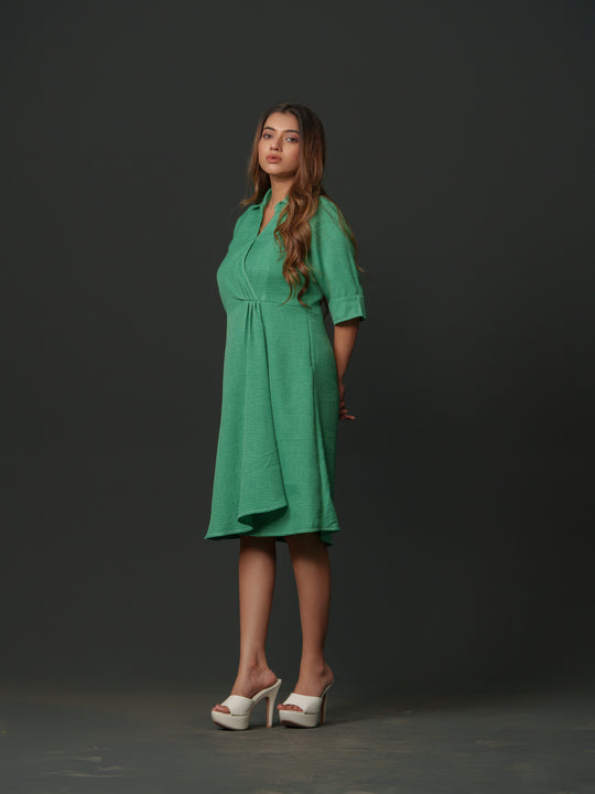 Mapel - Linen Knee Length Dress