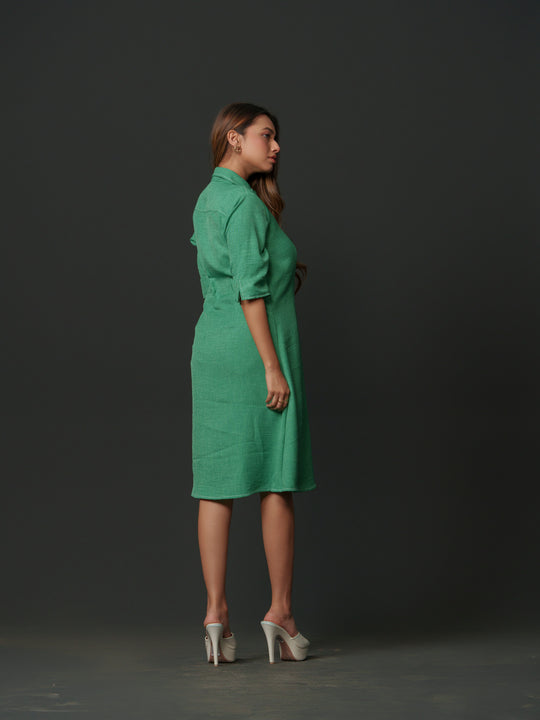 Mapel - Linen Knee Length Dress