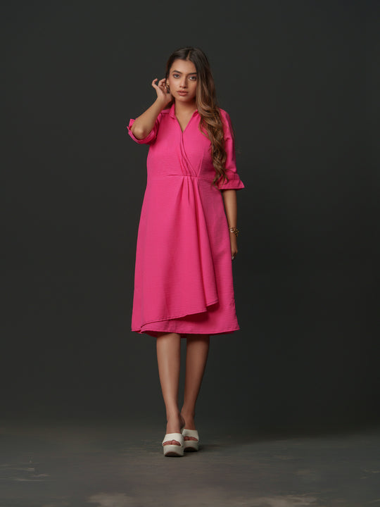 Mapel - Linen Knee Length Dress
