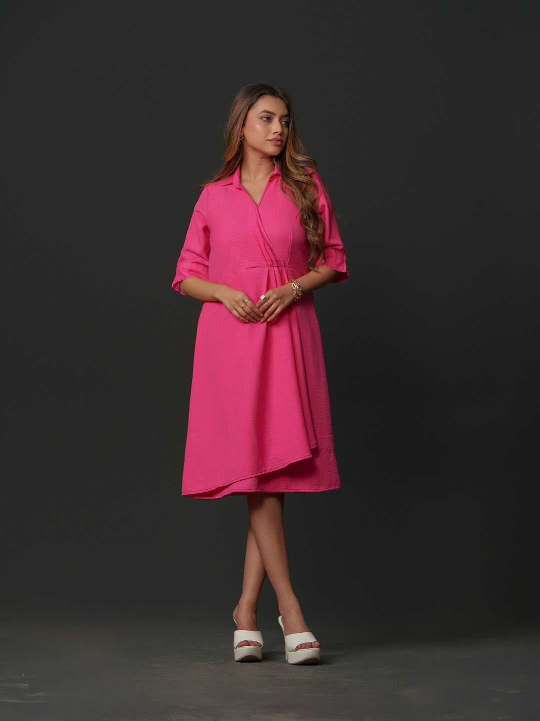Mapel - Linen Knee Length Dress
