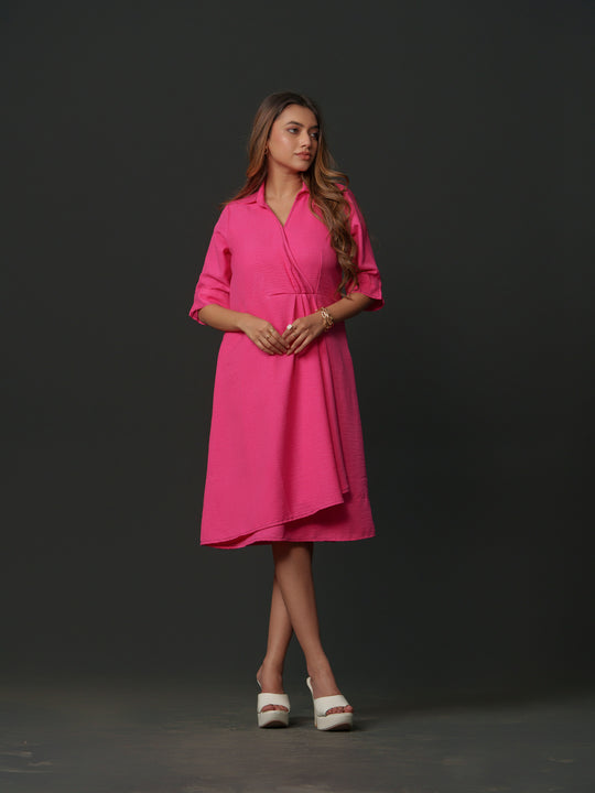 Mapel - Linen Knee Length Dress