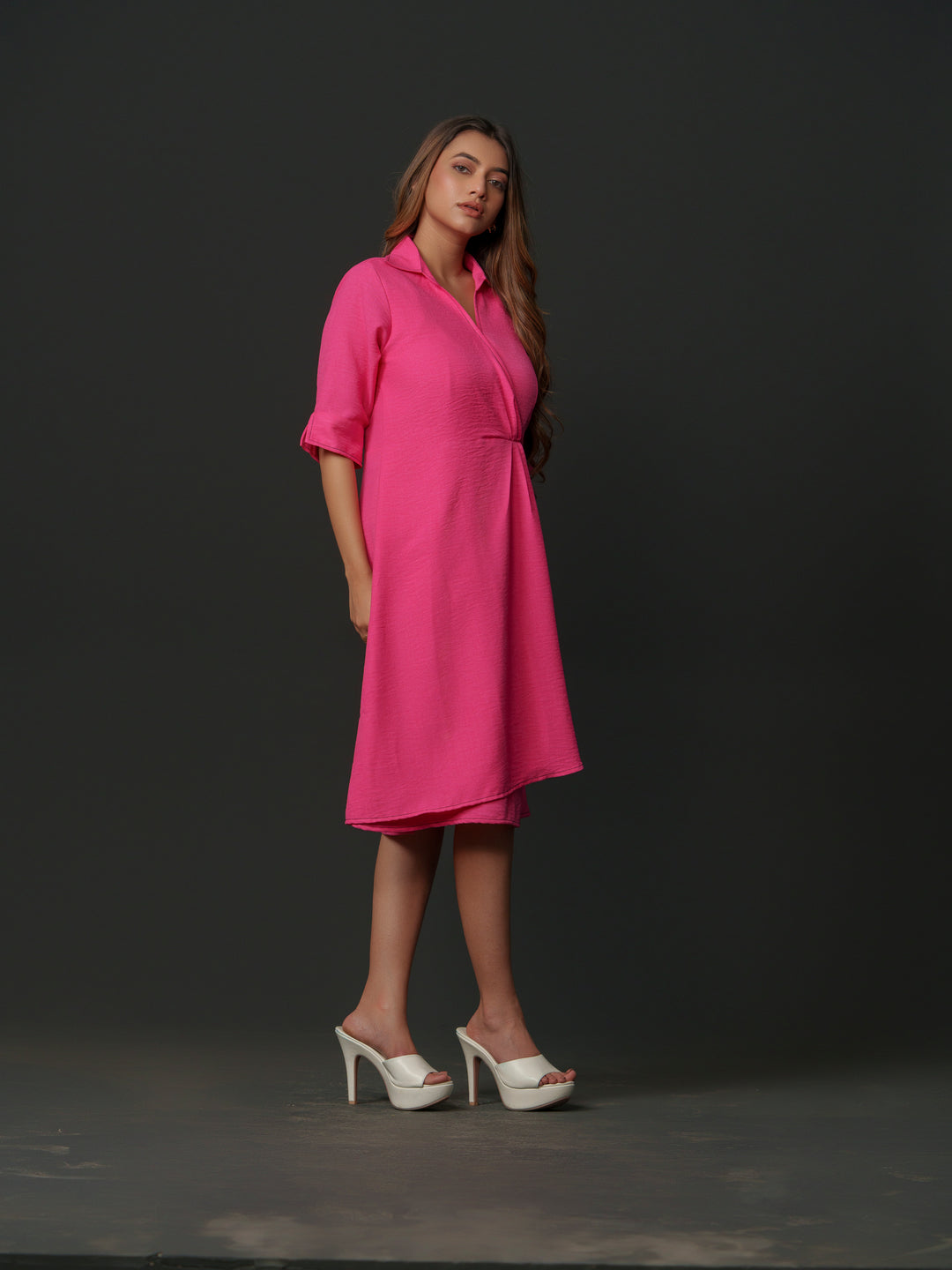 Mapel - Linen Knee Length Dress