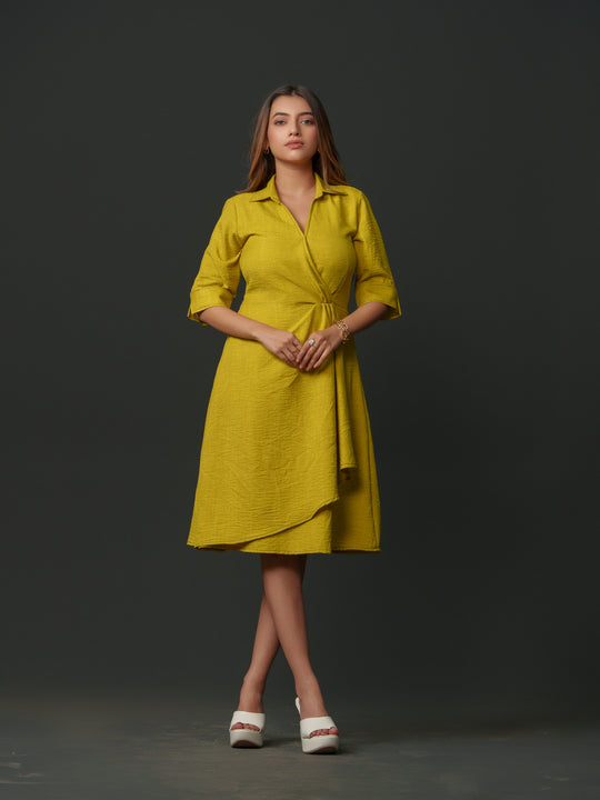 Mapel - Linen Knee Length Dress