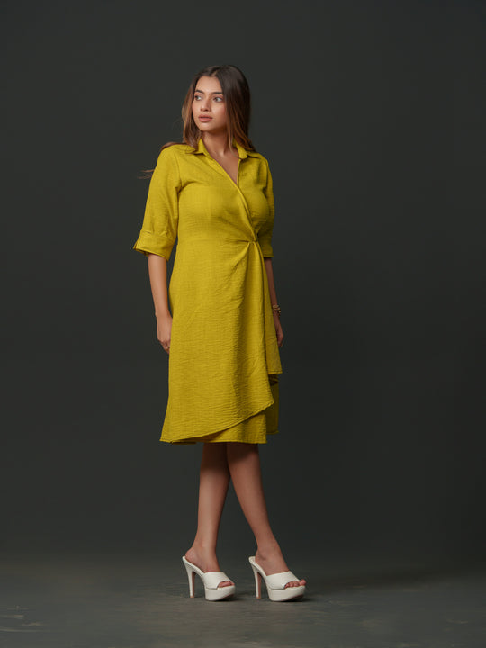 Mapel - Linen Knee Length Dress