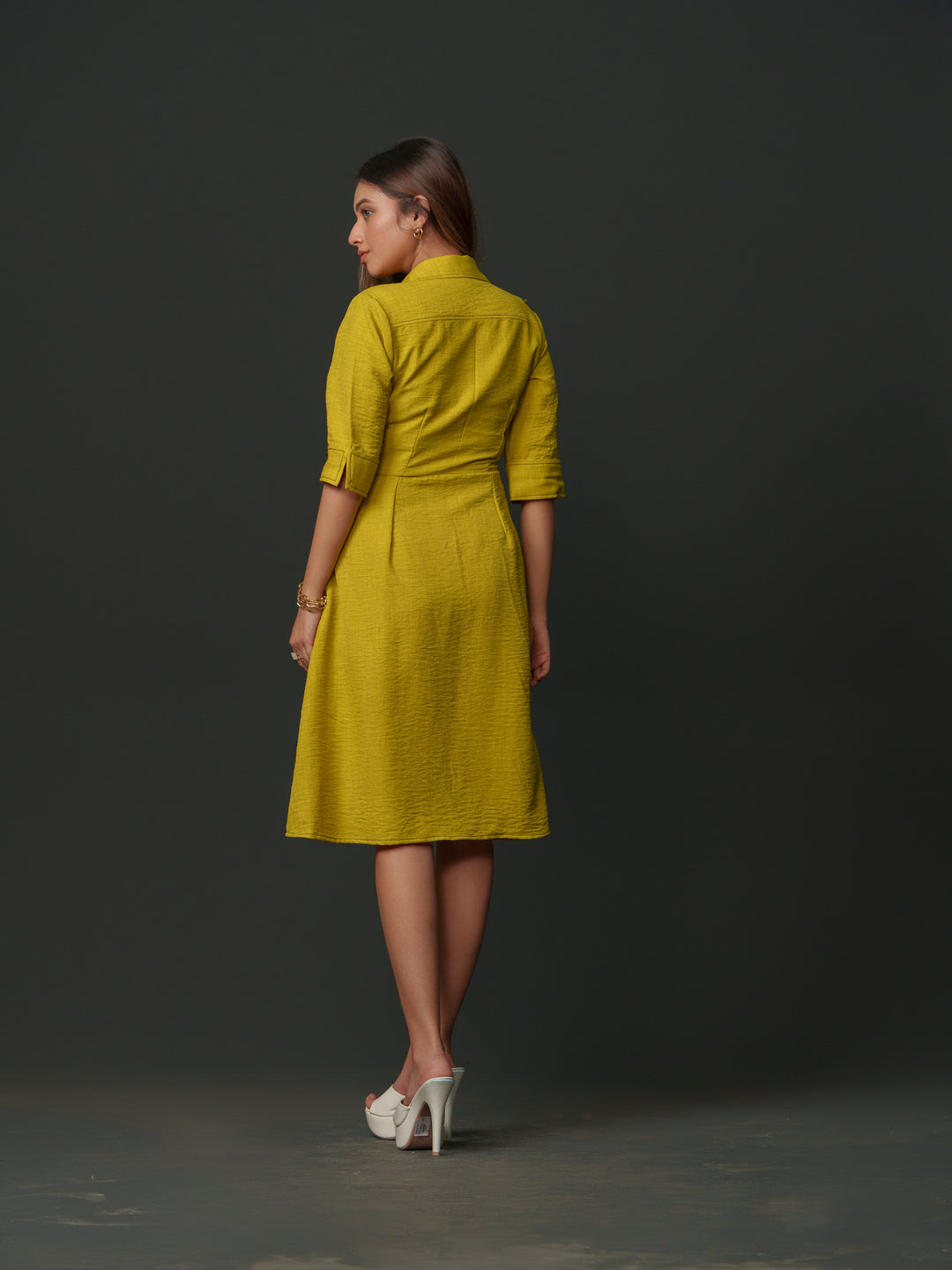 Mapel - Linen Knee Length Dress