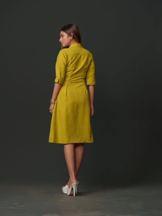 Mapel - Linen Knee Length Dress